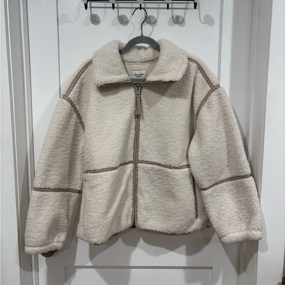 Abercrombie & Fitch Cream Teddy Jacket